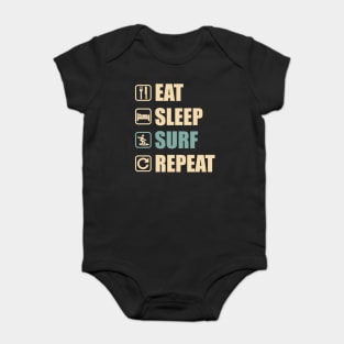 Eat Sleep Surf Repeat - Funny Surf Lovers Gift Baby Bodysuit